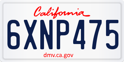 CA license plate 6XNP475