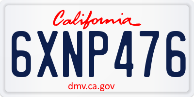 CA license plate 6XNP476