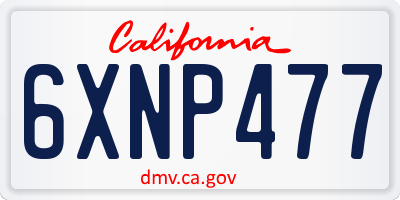 CA license plate 6XNP477