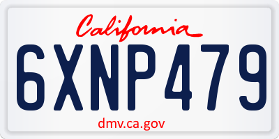 CA license plate 6XNP479
