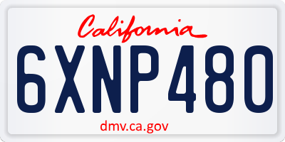 CA license plate 6XNP480