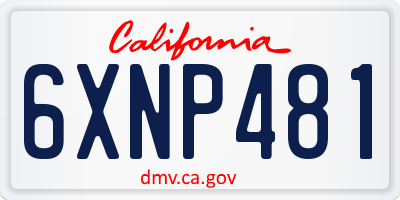 CA license plate 6XNP481