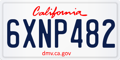 CA license plate 6XNP482