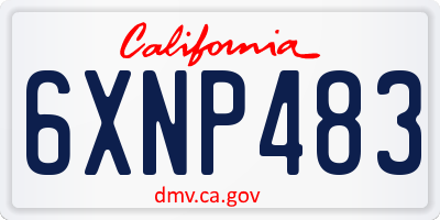CA license plate 6XNP483