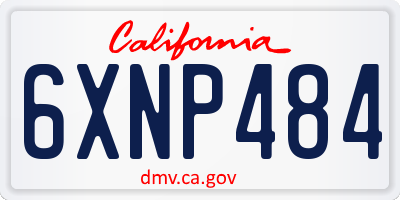 CA license plate 6XNP484