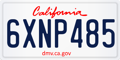 CA license plate 6XNP485
