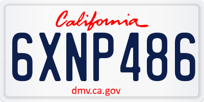 CA license plate 6XNP486
