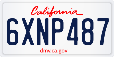 CA license plate 6XNP487