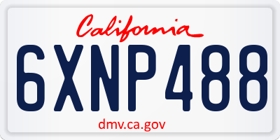 CA license plate 6XNP488