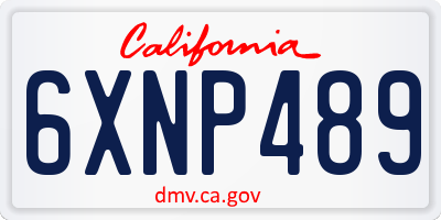 CA license plate 6XNP489