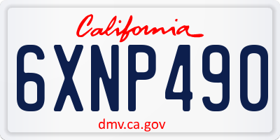 CA license plate 6XNP490