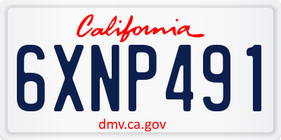 CA license plate 6XNP491