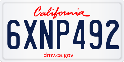 CA license plate 6XNP492