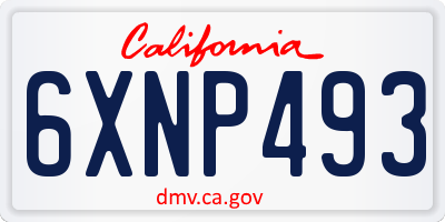 CA license plate 6XNP493