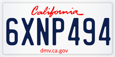 CA license plate 6XNP494
