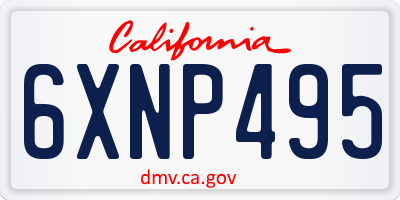CA license plate 6XNP495