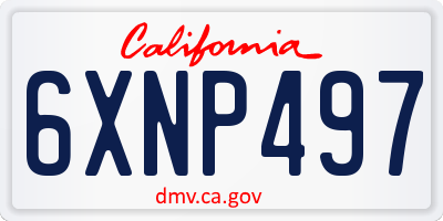 CA license plate 6XNP497
