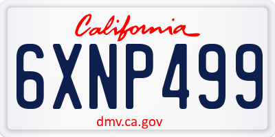 CA license plate 6XNP499
