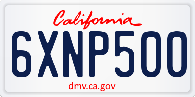 CA license plate 6XNP500