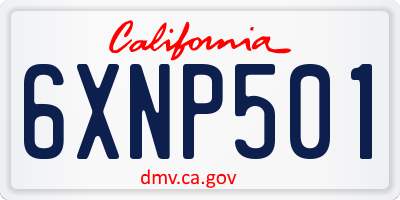 CA license plate 6XNP501