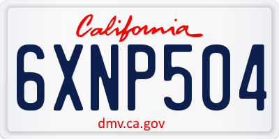 CA license plate 6XNP504