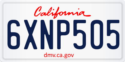 CA license plate 6XNP505