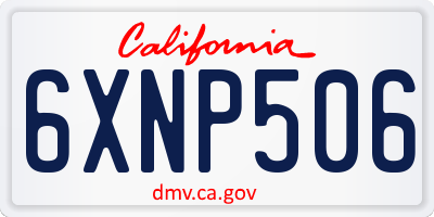 CA license plate 6XNP506