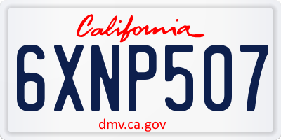 CA license plate 6XNP507