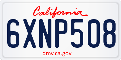 CA license plate 6XNP508