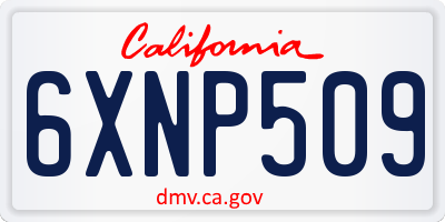 CA license plate 6XNP509
