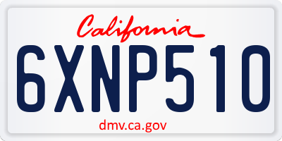 CA license plate 6XNP510