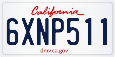 CA license plate 6XNP511