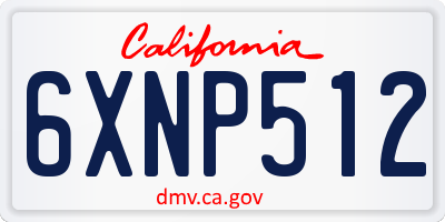 CA license plate 6XNP512