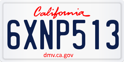 CA license plate 6XNP513