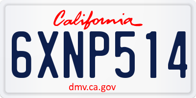 CA license plate 6XNP514