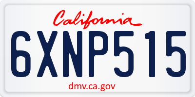 CA license plate 6XNP515