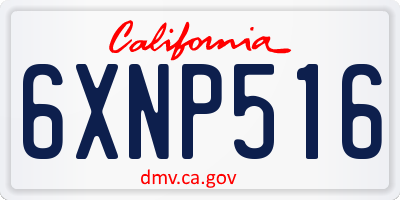 CA license plate 6XNP516