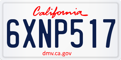 CA license plate 6XNP517