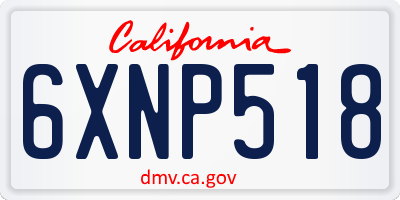 CA license plate 6XNP518