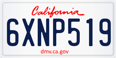 CA license plate 6XNP519