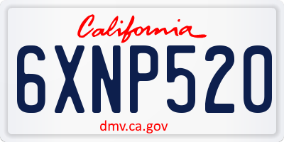 CA license plate 6XNP520