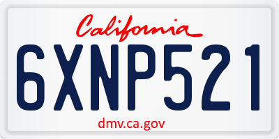 CA license plate 6XNP521