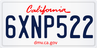 CA license plate 6XNP522