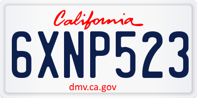CA license plate 6XNP523