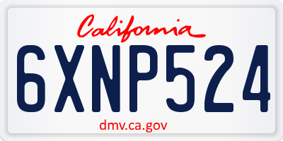 CA license plate 6XNP524