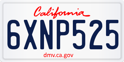 CA license plate 6XNP525