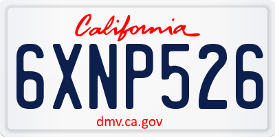 CA license plate 6XNP526