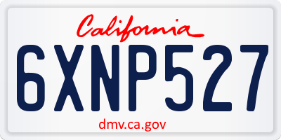 CA license plate 6XNP527