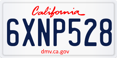 CA license plate 6XNP528