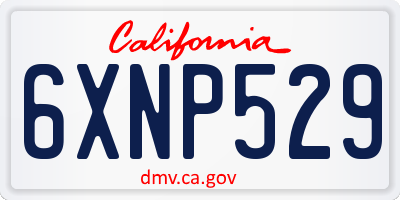CA license plate 6XNP529